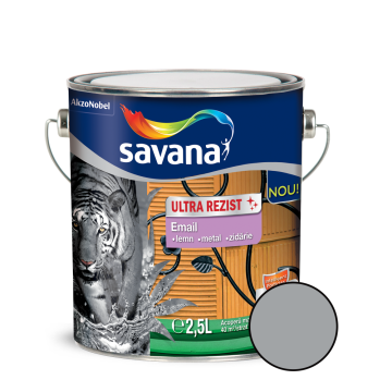 Email Savana ultra rezist pentru metal/lemn/zidarie, interior/exterior,  gri, 2,5 l