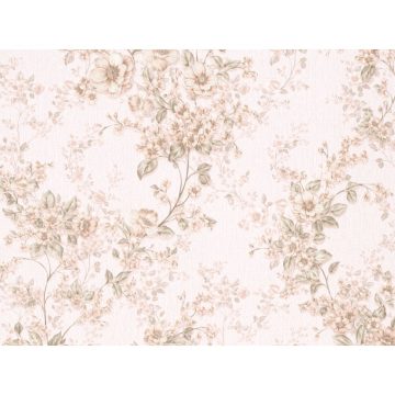 Tapet hartie Duplex Embosat, alb/crem, model floral, 10.05 x 0.53 m