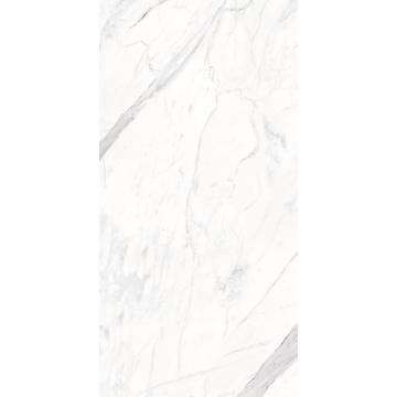 Gresie portelanata Calacatta, exterior/interior alb lucios, dreptunghiulara, 120 x 60 cm