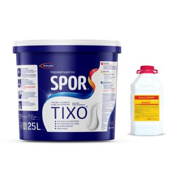 Vopsea lavabila interior Spor Tixo, alb, 25 l + amorsa 5 l