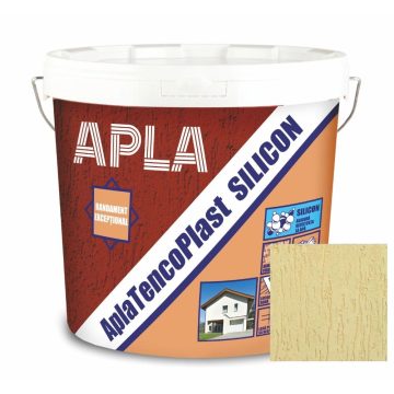 Tencuiala decorativa siliconica Apla TencoPlast, aspect scoarta de copac, granulatie 2 mm, exterior, light gold, 24 kg