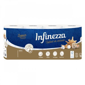 Hartie igienica parfumata Infinezza 3 str, 8 buc