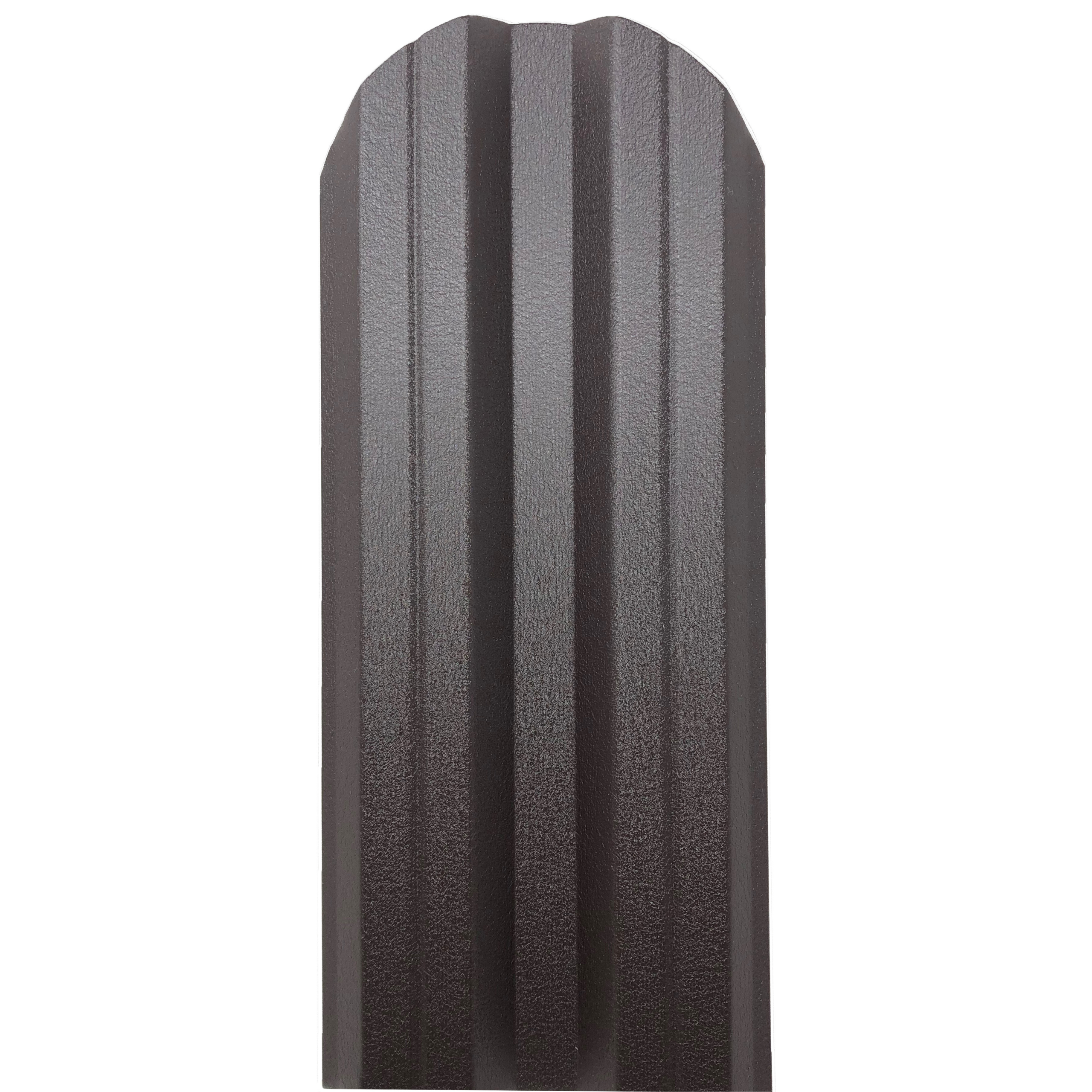 Sipca metalica gard Tisa, maro, RAL 8019, mat, 0.5 mm, 1500 x 115 mm, 25 bucati + 50 bucati surub autoforant
