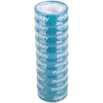 Banda teflon Evosanitary, alb, 0.2 mm grosime, 15 m x 19 mm, 10 bucati