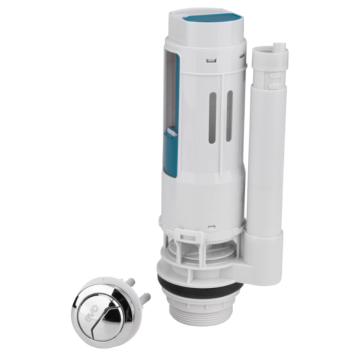 Mecanism WC Evosanitary, actionare pneumatica, 2, buton argintiu, 25 cm