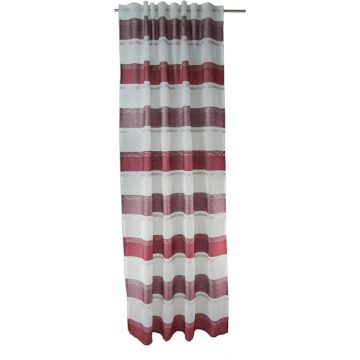 Perdea 2516 80, alb si visiniu, 140 x 245 cm