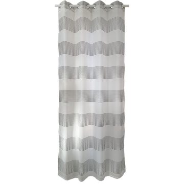 Perdea 2431, poliester, alb-gri, 140 x 245 cm