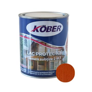 Lac protector 2 in 1 pentru lemn, Kober, interior/exterior, cires, 0,75L