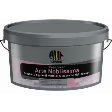 Vopsea decorativa pentru interior Capadecor Arte Noblissima cu efect metalizat si adaos de nisip de cuart, 2.5 l