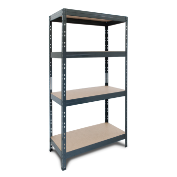 Raft Ar Shelving, lemn si metal, gri, 180 x 75 x 35 cm