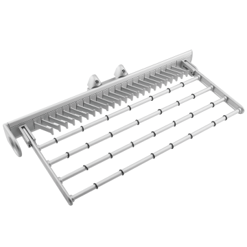 Suport pentru cravate si pantaloni cu glisiera cu bile, aluminiu, argintiu, 450 x 200 x 250 mm