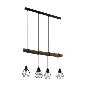 Lustra Horningtops, halogen, otel, 4 x E27, negru, 71 x 14 x 110 cm