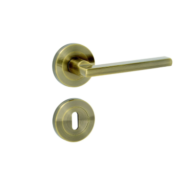 Set manere cu rozeta Yale Cortina, aluminiu, auriu, 6 x 19 x 19 cm