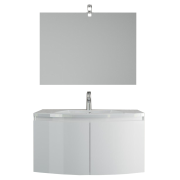 Set mobilier baie Savini Due Giulia, masca + lavoar + oglinda, alb, 80 cm