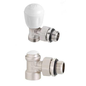 Set robineti de colt tur - retur pentru radiator Purmo, alama, 1/2