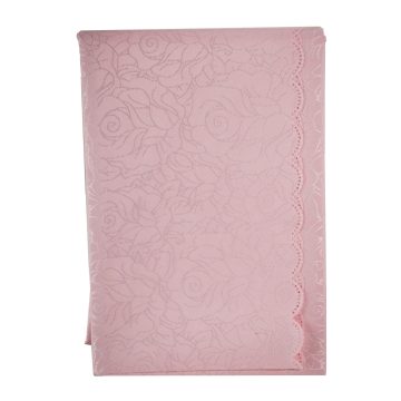 Fata de masa Orinda, model jaquard florar, poliester, rose, 150 x 200 cm