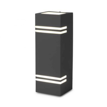 Aplica perete exterior Hepol 2XGU10, gri, metal, 2 x GU10, IP54, 11 W