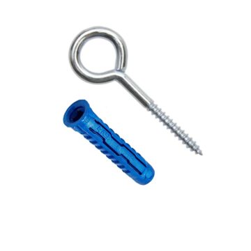 Diblu universal cu surub RawlPlug 4All, cap tip ochi, nylon, 5 x 25 mm, 12 bucati