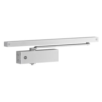 Amortizor Yale cu brat culisant, rezistent la foc, B-C seria 3700, aluminiu, argintiu, 202 x 55 x 40 mm
