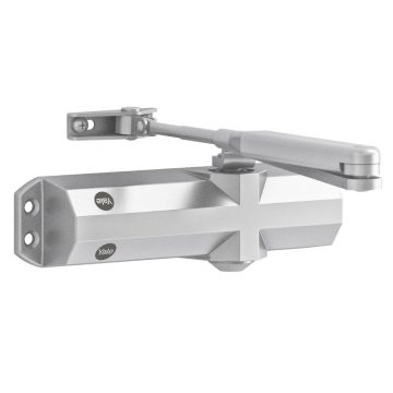 Amortizor cu brat hold-open rezistent la foc Yale, seria 4000, argintiu