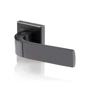 Maner Yale Bologna, aluminiu, negru mat, rozete si cheie incluse