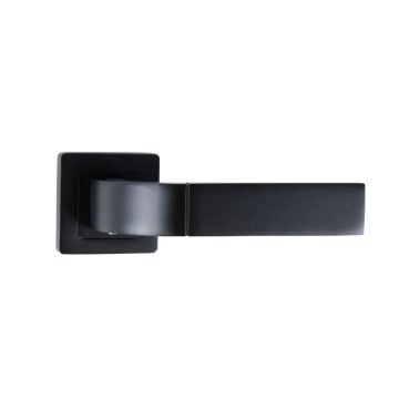 Maner Yale Bologna, aluminiu, negru mat, rozete wc si cheie incluse