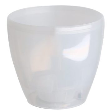 Ghiveci Santino Deco Twin, plastic, alb, 4l l, diametru 20 cm, 17 cm