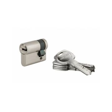 Butuc usa intrare TIGER 6, nichelat, 5 chei reversibile, 30 x 10 mm