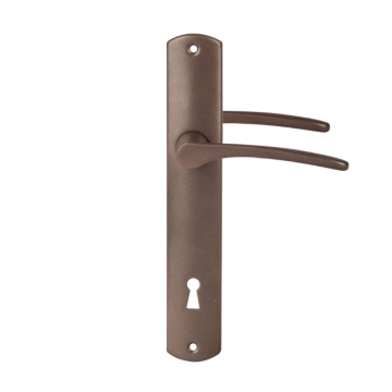 Maner usa interior/exterior Ariadna, cu sild, maro, deschidere pe dreapta, 90 mm