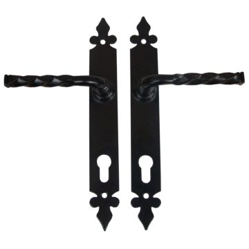 Maner usa exterior/interior Lilia, cu sild, otel, negru, deschidere reversibila, 90 mm