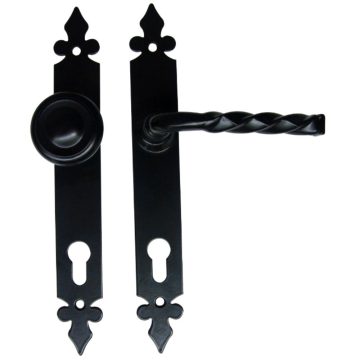Maner usa interior/exterior Lilia, cu sild, otel, negru, deschidere reversibila, 90 mm