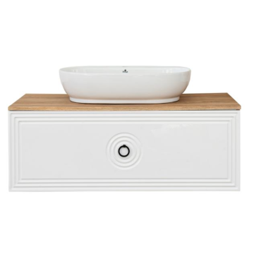 Mobilier baie Sanitop Greta, baza cu lavoar, MDF/PAL, alb, 100 x 46 x 37 cm
