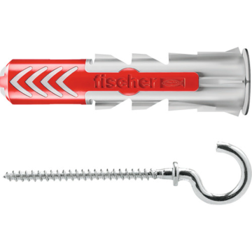 Diblu cu surub cap carlig Fischer Duopower, nylon, 8 x 40 mm, 4 bucati