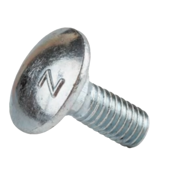 Surub cu cap bombat si gat patrat, otel zincat, alb, 10 x 50 mm, 10 buc.