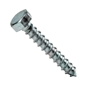 Surub cu cap hexagonal pentru lemn, otel zincat, alb, 10 x 80 mm, 10 buc.