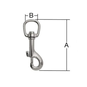 Carlig carabina argintiu, otel, 82 x 20 mm