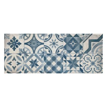 Faianta decor baie Montblanc Blue Brillo, multicolor, lucios, model, 50 x 20 cm
