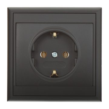 Priza simpla Luna Schuko, interior, negru mat, 250 V