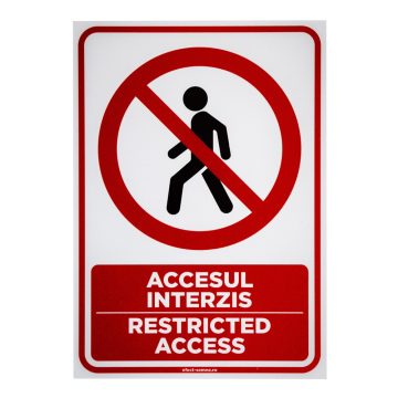 Semn accesul interzis A5, 15 x 20 cm