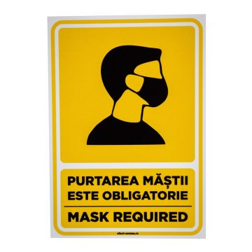 Semn purtarea mastii este obligatorie A5, 15 x 20 cm