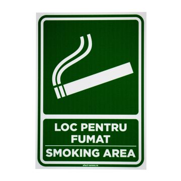 Semn loc pentru fumat A5, 15 x 20 cm