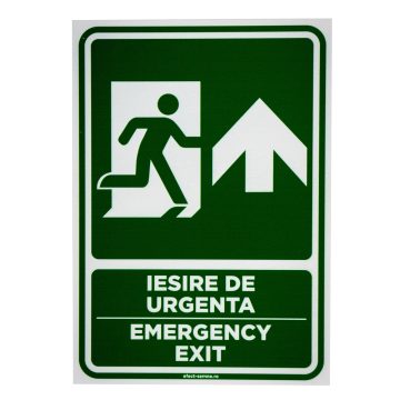 Semn iesire de urgenta inainte A5, 15 x 20 cm