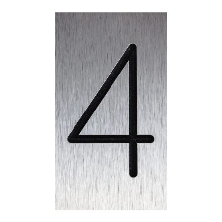 Placa numar 4 argintiu