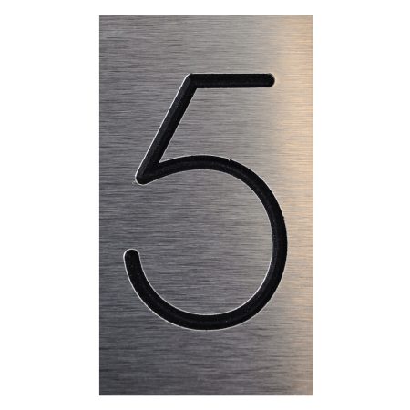 Placa numar 5 argintiu