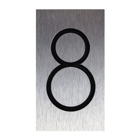 Placa numar 8 argintiu