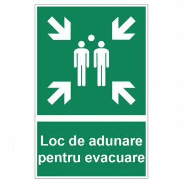 Semn loc de adunare in caz de urgenta A5, 15 x 20 cm