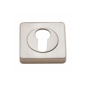 Rozeta pentru cilindru Gamet, patrata, zamac, nichel satinat, 52 x 52 mm
