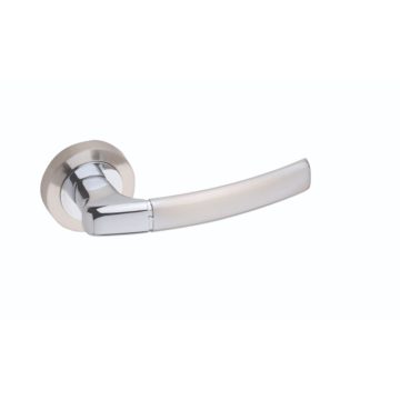 Maner usa Gamet, rotund, aluminiu si zamac, nichel satinat, 130 x 44 mm