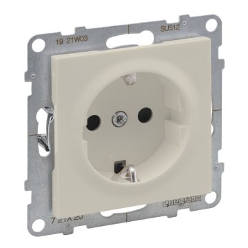 Priza simpla Legrand, configuratie 2P+T, crem, 16 A x 250 V