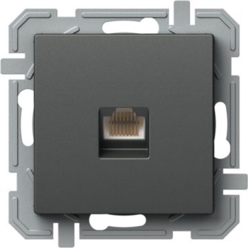 Priza date TEM CAT5E KS RJ45 8/8, antracit, 71 x 71 x 38 mm